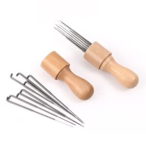 Träskaft med 8 tovningsnålar